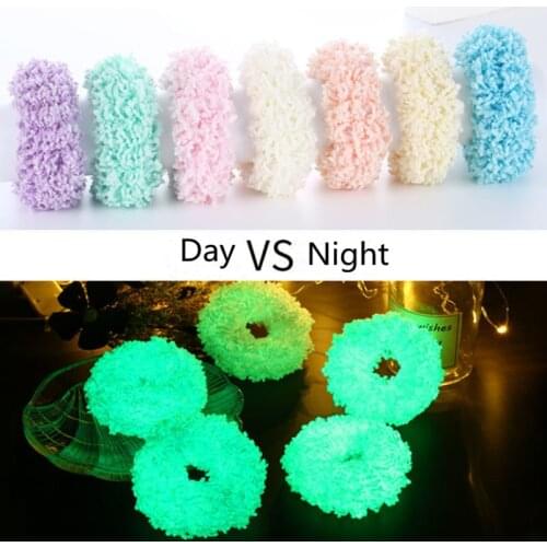 New Girls Luminous Plush Scrunchies Hair Ring Women Ponytail Headwear Elastic Glow in Dark Hair Bands Fashion Hair Accessories