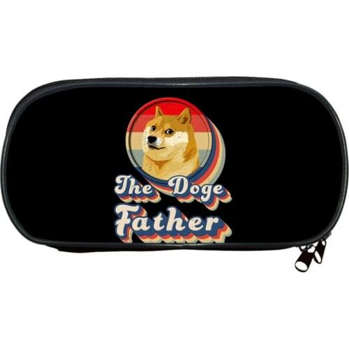 Dogecoin Pencil Case Creative Cute Office School Kawaii Pen cases Gifts For Kids Stationery Bag Cartoon Animal Pen Storage Bag