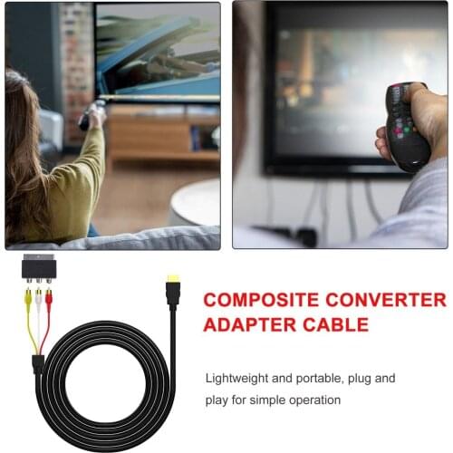 Portable High Definition 1080P Video compatible To 3RCA AV Scart HDMI-Composite Converter Adapter Cable Cord