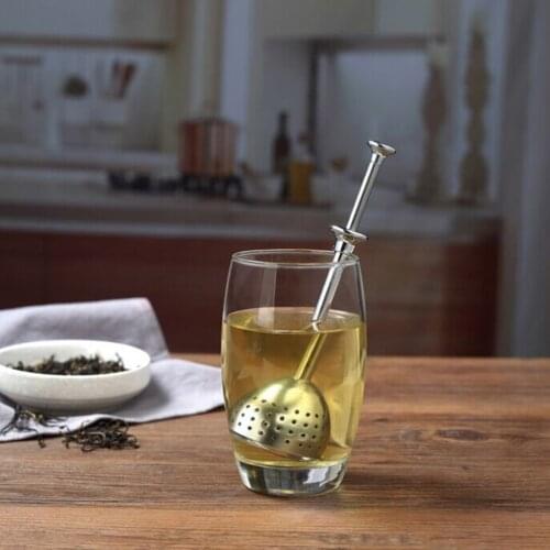 Stainless Steel Teas Strainer Kitchen Portable Seasoning Ball Filter Tea Leaking Press Type Tea Strainer mutfak aksesuarlari
