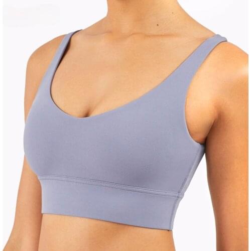Sports Bra Padded Women Yoga Crop Top Push Up Gym Underwear High Support Impact Training Solid Workout Brassiere Running Vest