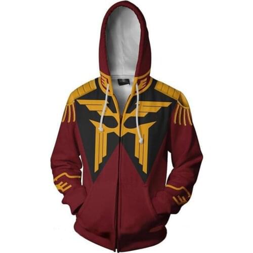 Unisex Pullover Sweatshirt Gundam Char Aznable Hoodies 3D Printed Streetwear Hip Hop Warm Hooded Hoodies For Men Women