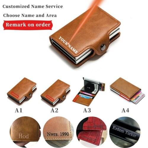 Carbon Fiber Credit Card Holder Mens Double Card Holder Protective Case Name Engraved Wallet Metal Business Simple Wallet