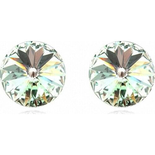 7 Colors Real Austrian crystals Stud earrings for women gold Color Earrings s New Sale Hot Round 96550Olive