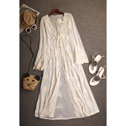 Womens Long Sleeves Cut-out Lace Cardigan Indian Saree Dress Sarees For Women In India Kurti Abaya