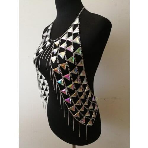 New Fashion Style WRB1084 Women Silver Alloy Chains Acrylic Beads Bondage Beach Neck Chain Choker Necklace Jewelry Accessories