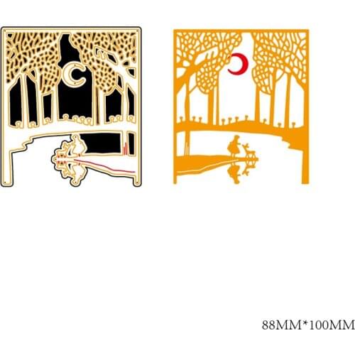 ZhuoAng Moonlight forest design Cutting Dies for Card Making DIY Scrapbooking Photo Album Decoretive Embossing Stencial