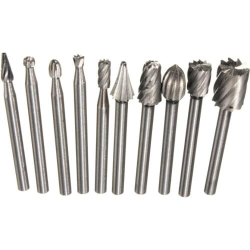 10pcs twin-cut tungsten carbide rotary burr bush is used for cutting tool of rotary file woodcarving with residuum accessories