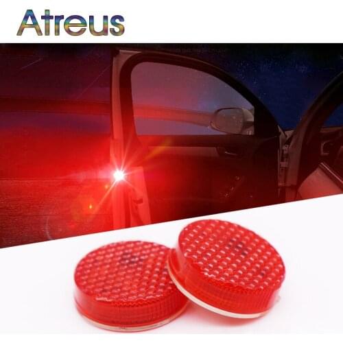 Atreus 2pcs Car Styling Door Strobe Warning Light for Chevrolet Cruze Aveo Captiva Lacetti Peugeot 308 508 208 5008 Accessories