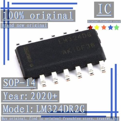 2020+100% Brand new original 10PCS-50PCS LM324DR2G SOP-14 Quad operational amplifier 1MHZ 0.6V/US