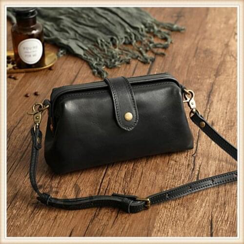 2021 New All Match Womens Premium leather Retro Handmade Bag Luxury Brand Purses Shoulder Bag Cross Body Temperament Handbag