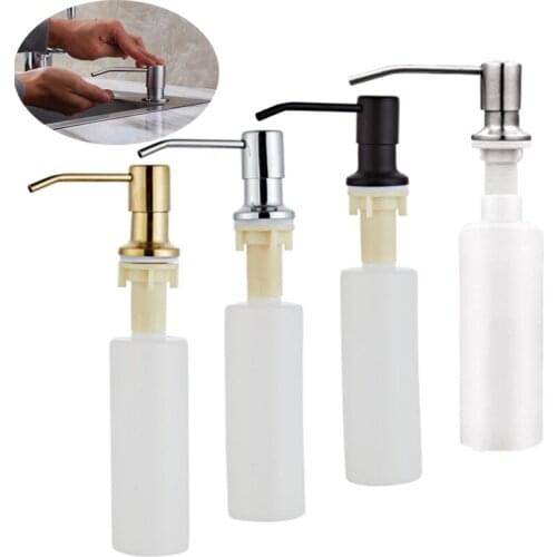 300ML Kitchen Sink Soap Dispenser Black ABS Dispenser Detergent Liquid Soap Lotion Dispensers Stainless Steel Head