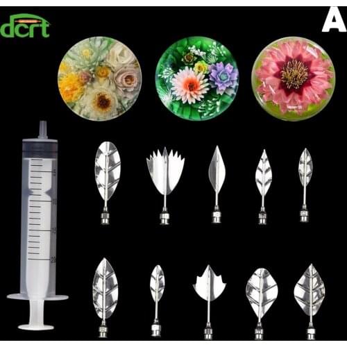 11Pcs/Set 3D Jelly Flower Shape Art Tools Tulip Nozzles Gelatin Art Tool Jello Nozzles Pastry Tips Cake Baking Tools