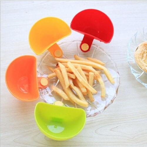 4 PCS/Set Assorted Salad Sauce Ketchup Dip Clip Cup Bowl Saucer Tableware Kitchen for Tomato Salt Vinegar Sugar Flavor