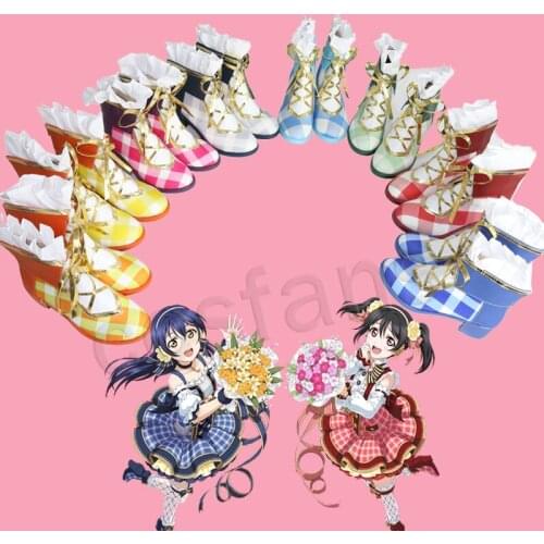 Anime Love Live Lovelive! Cosplay Shoes Nico Yazawa Nozomi Cosplay Boots Shoes Bouquet Flowers Awakening Daily Leisure Shoes