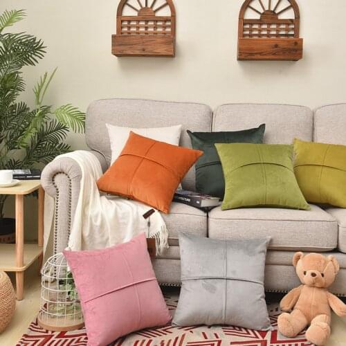 Velvet Cushion Cover Soft Pillow Cover For Sofa Living Room 45*45 Solid Colors Decorative Pillows Home Decor Pillowcase