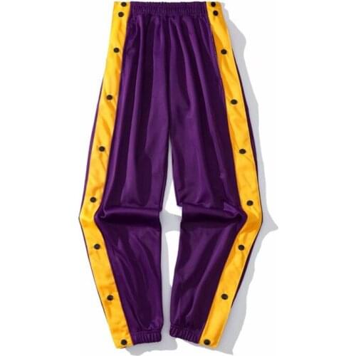 Basketball Training Full Open-breasted Pants Autumn and Winter Loose Large Size Plus Velvet Side-open Button Pants Sweatpants