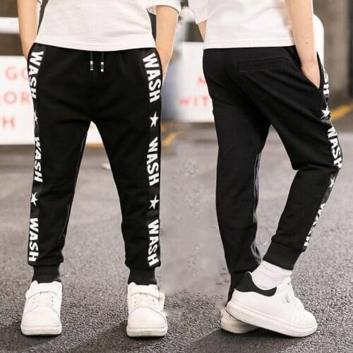 New Boys Pants For 3-10 Yeas Fashion Letter Boys Girls Casual Sport Pants Cotton Kids Children Trousers clothes for teens
