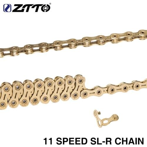 ZTTO 11 Speed Golden SLR Bicycle Chain 11s 22 s MTB Mountain Bike Road Bicycle ultralight Parts Durable Gold 11speed Chains