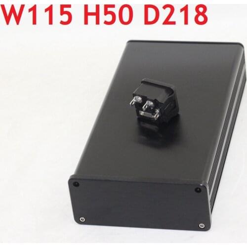 D218 W115 H50 DAC Decoder Amplifier Case Aluminum Chassis Power Supply DIY Box Enclosure Headphone Amp Rear Class Tube Amplifier