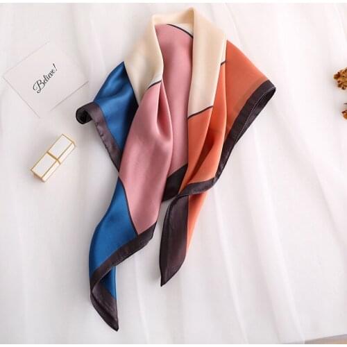 KOI LEAPING woman fashion Color matching pattern pattern printing 70x70 small square scarf Silk scarf scarves headscarf hot gift
