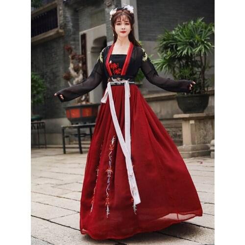 Hanfu Women Chinese National Dance Costume Embroidery Stage Wear For Singers Oriental Performance Clothing Folk Outfit PY132