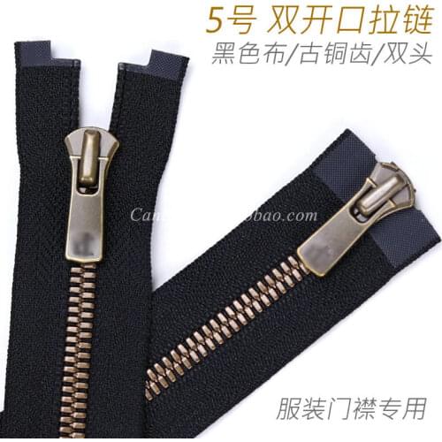 Corn Teeth Double Opening Leather Jacket Down Jacket Zipper 580 Bronze Teeth