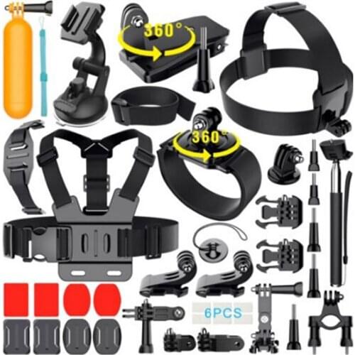 Newest Action Camera Accessories Set For gopro hero 9 8 7 6 For Xiaomi Yi Case Kit Strap Mount Selfie Stick Motorcycle Backpacks
