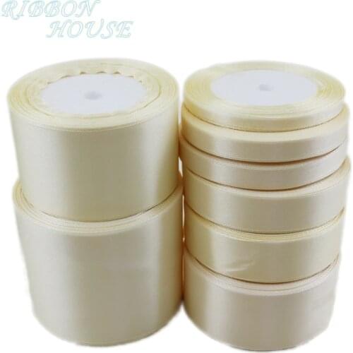 25 yards/roll) Ivory Single Face Satin Ribbon Wholesale Gift Wrapping Christmas ribbons