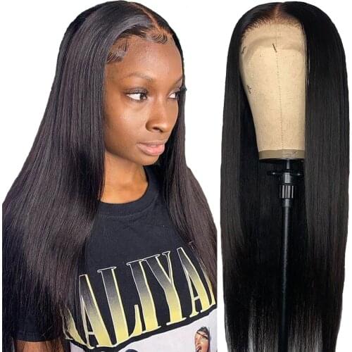 13x6 Straight Human Hair Wig PrePlucked HD Lace Frontal Wig 180% Bone Straight Lace Front Human Hair Wigs Glueless Closure Wig