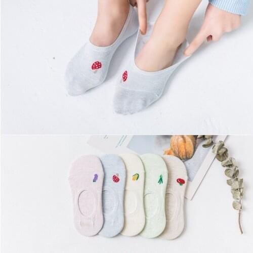 Clearance Sale Womens Socks Summer Invisible No Show Sock Japanese Kawaii Cute Silicone Non-slip Sock Slippers Low Cut Boat Sox