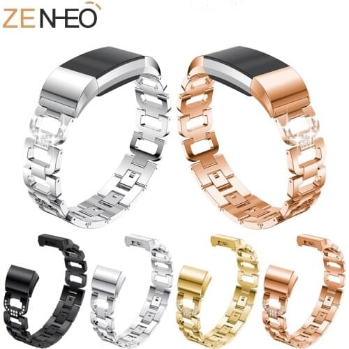 Luxury high quality Metal Womens watchband For Fitbit Charge 2 watchband Rhinestone strap for Fitbit Charge 2 wristband Straps