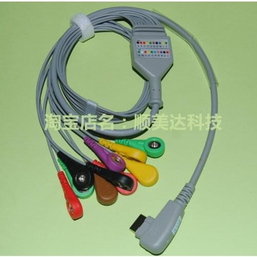 Compatible DMS 300 Holter recorder ECG EKG Cable with 10 leadwires