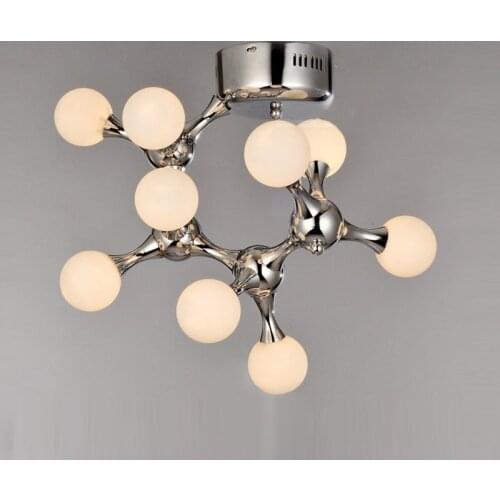 Modern Simple Glass DNA Art Ceiling Lamp Nordic Bedroom Ceiling Lights Machine Dog Living Room Ceiling Lighting Fixtures