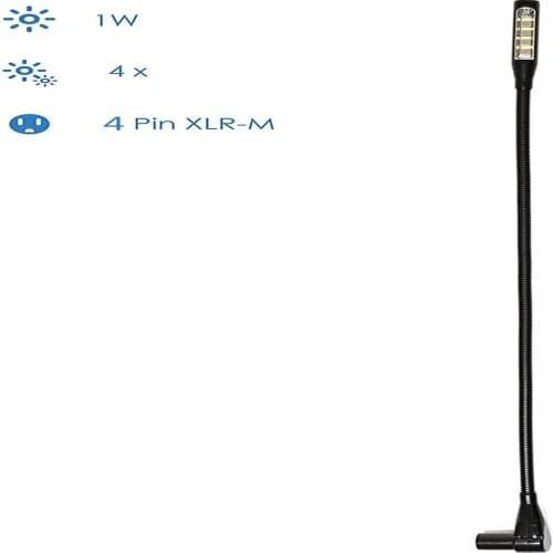 Right Angle Auto Mixer DJ Lamp with Auto Detection, 1.5 W LED, for 6V - 16V, Midas, Behringer, Allen & Heath QU 16/24/32