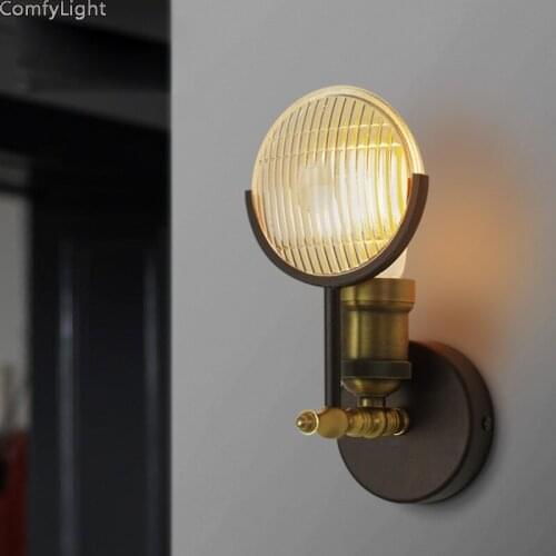 Vintage Industrial Retro Wall lamp LED loft bedroom Sconces Light Glass Warehouse Kitchen Fixtures E27 Bedside Corridor Lighting