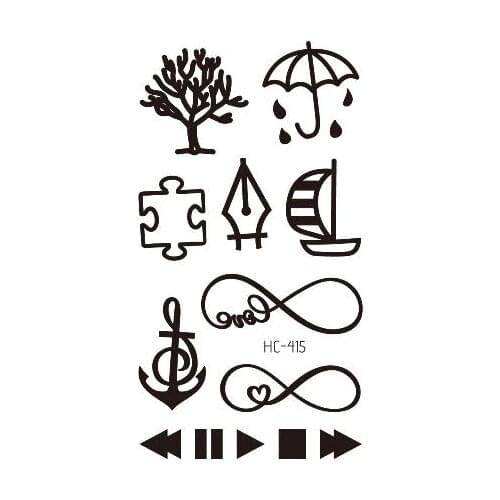 Sailboat Anchor Puzzle Temporary Tattoo Sticker Waterproof Women Men Adults Fake Body Art New Design 10.5X6cm Kids Hand Tatoo