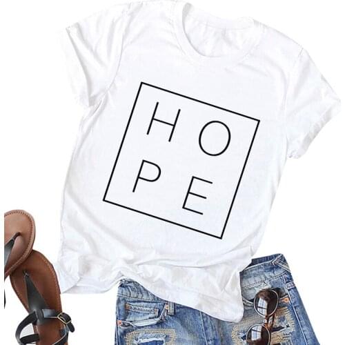 2019 New Summer T Shirt Women HOPE Love printed T-shirt fashion letter Tee Woman Short Sleeve Korean Thin section Tops clothing