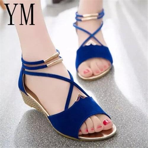 2020 New Super Women Wedges Shoes Bandage Bohemia Leisure Lady Sandals Peep-Toe Outdoor Shoes summer sandals for women 35-40