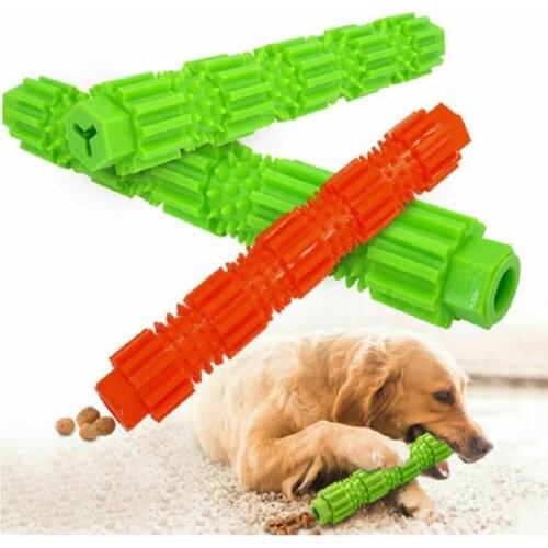 Dog Chew Toy Soft Rubber Pet Dog Teeth Cleaning Toy Food Leakage Stick Interactive Training Chewing Pet Toys