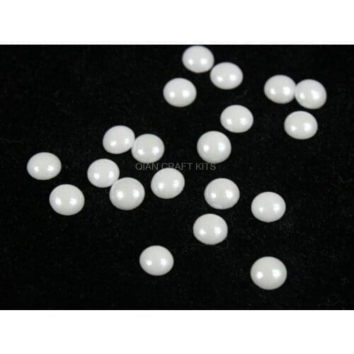 1000pcs Shiny Pearlized AB Colors Rhinestones Cabochons (6mm) pearl white plated pearlized finish round glass cabochons