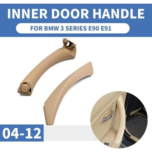 2PCS RHD LHD Car Inner Handle Interior Door Panel Pull Trim Cover For BMW 3 series E90 E91 316 318 320 Gray Black Left Right