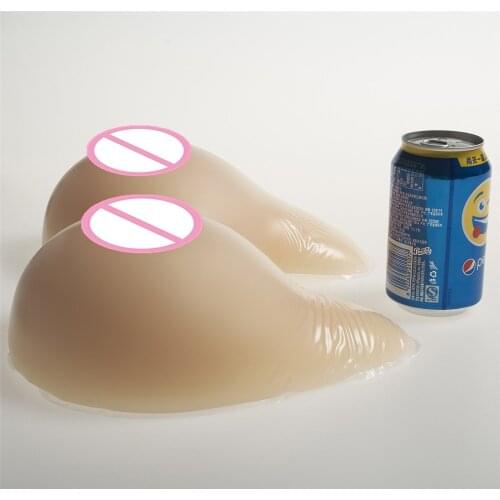 2000g/pair Artificial Silicone Boobs Fake Breast Transgender Mastectomy Breast Forms Tits Enhancer Classic-Curved