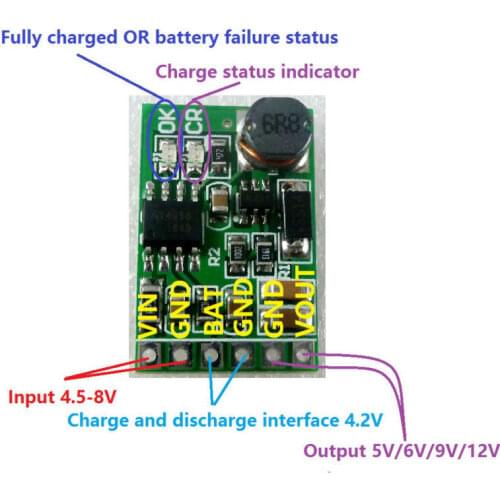 2IN1 5V UPS Power Diy Board Charger & Step-up DC DC Converter Module 3.7V Li-ion LiPo