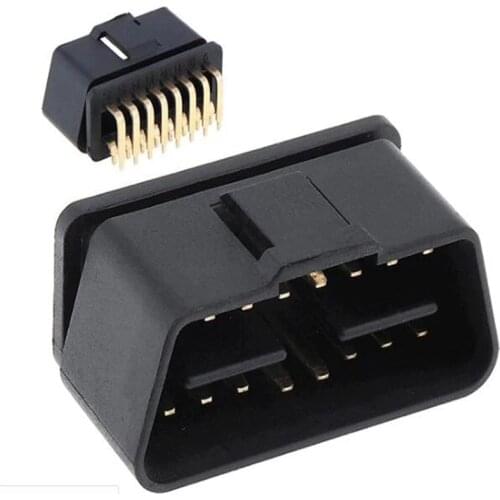 33pcs 16-pin OBD2 connector, 90-degree socket connector, car diagnostic interface in stock