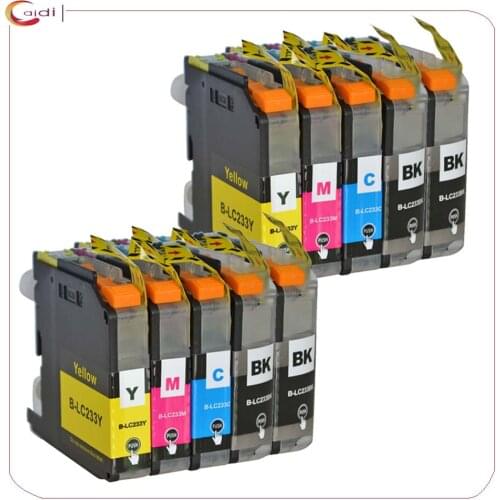 4Black,2Cyan,2Magenta,2Yellow) Compatible LC233xl Ink Cartridges for Brother DCP-562DW MFC-480DW MFC-680DW MFC-880DW printer