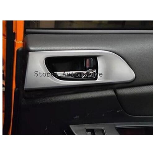 4 PCS FIT FOR SUBARU XV CROSSTREK 2011-2016 CHROME INNER DOOR HANDLE COVER BEZEL TRIM INSIDE FRAME BOWL CATCH SURROUND MOLDING