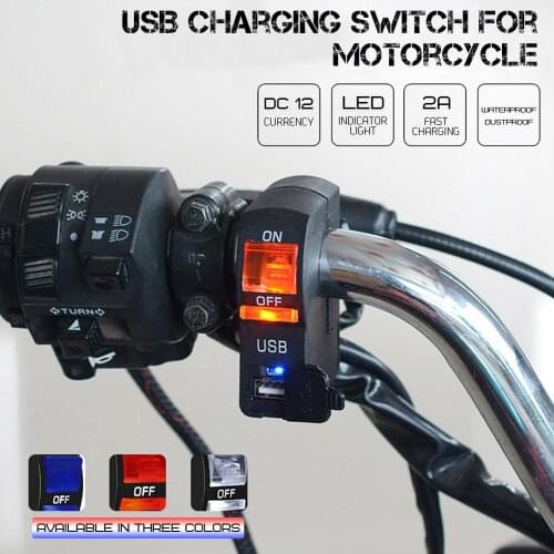 Car USB Charger for Motorcycle Auto Truck ATV Boat 12V USB Socket Charger Power Adapter with LED Light Switch USB Car Charger
