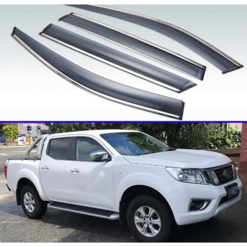 For Nissan Navara Frontier NP300 D23 2014 2015 2016-2019 Plastic Exterior Visor Vent Shades Window Sun Rain Guard Deflector 4pcs