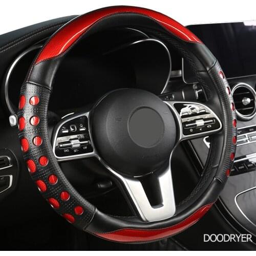 DOODRYER Carbon Fiber Leather Car Steering Wheel Cover For Buick Regal Encore Lacrosse Excelle XT Verano Enclave
